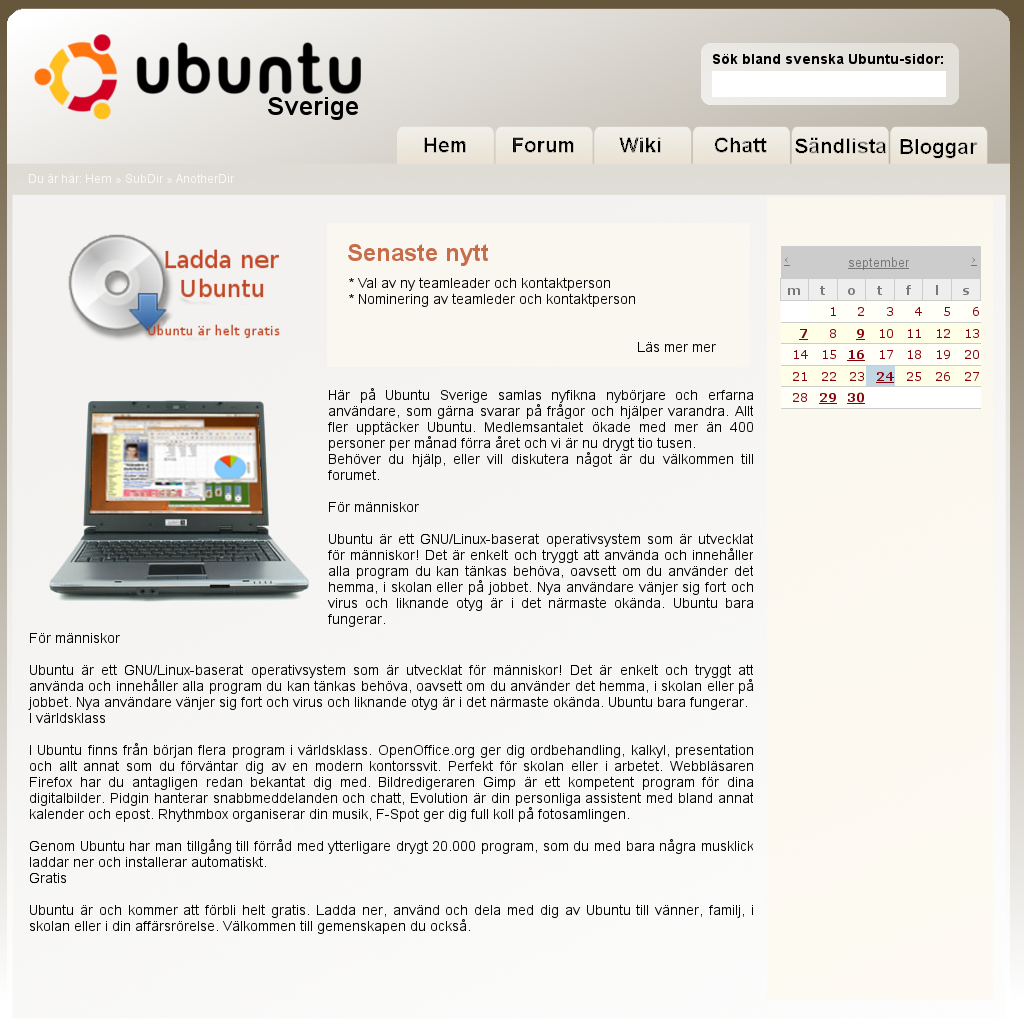 Ett snabbgjort designförslag till Ubuntu-se.org